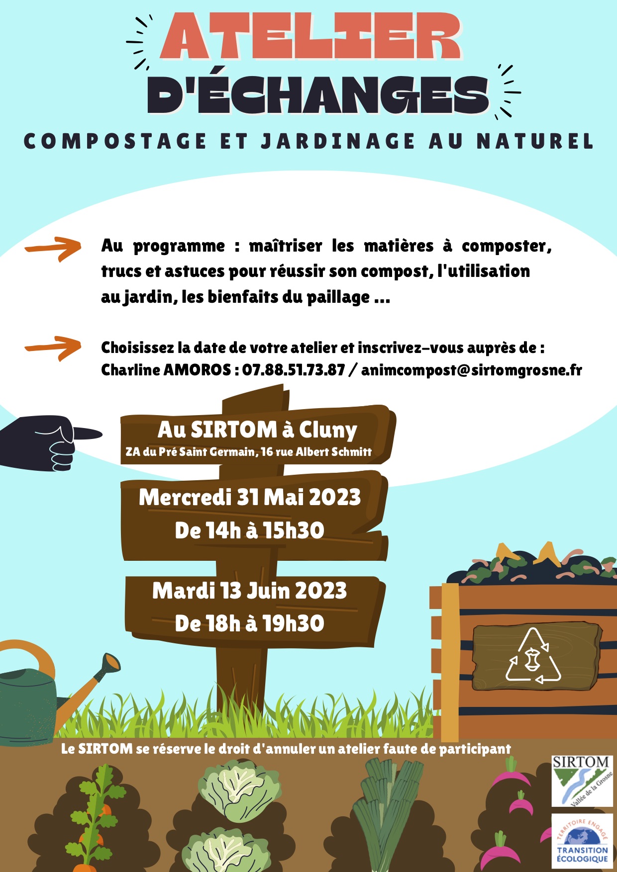 Atelier compostage et jardinage Joncy mai 2023